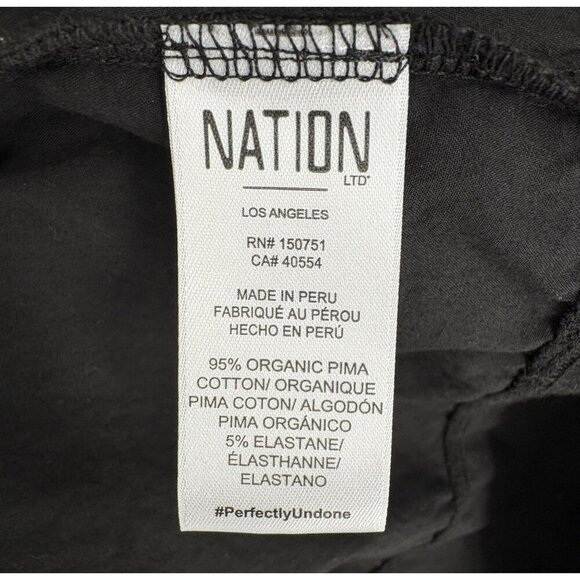 Nation LTD Revolve Women's Sadelle Midi Dress M Jet Black Organic Pima Cotton - Picture 4 of 7